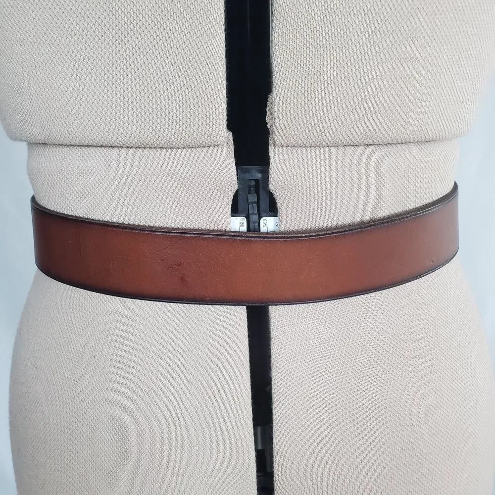 VTG Lauren Ralph Lauren Women’s Brown Leather Belt Large Western Floral Engraved - Picture 4 of 11